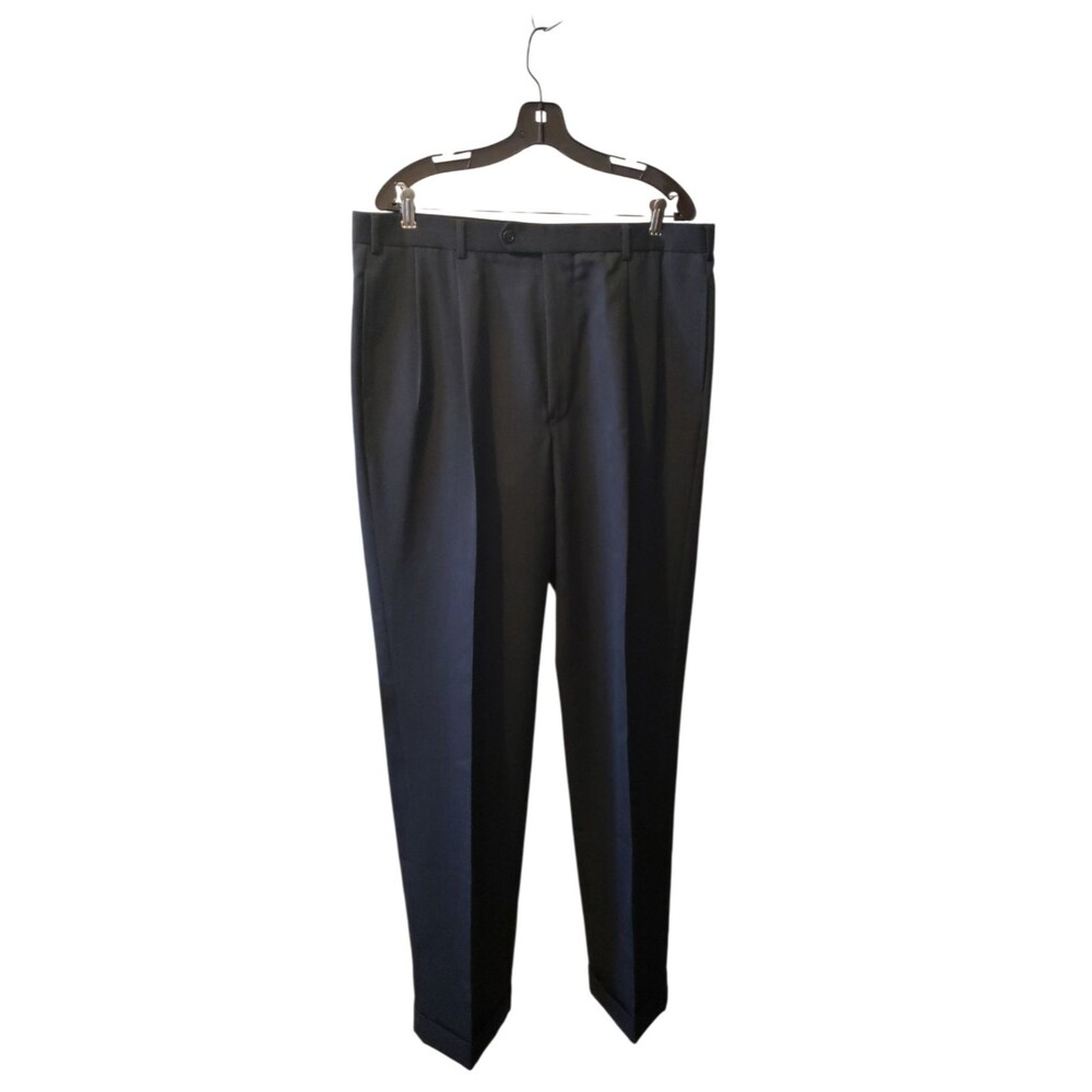 Brooks Brothers Gray 100% Wool Made In Canada Pleated Trousers Size 38Lx33